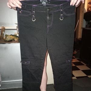 Size 9 tripp/ skelanimals pants black and purple